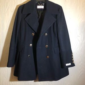 CALVIN KLEIN designer double breasted peacoat